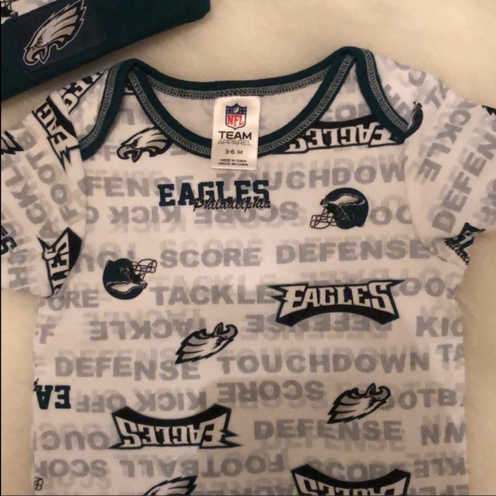 Eagles matching onesie and beanie
